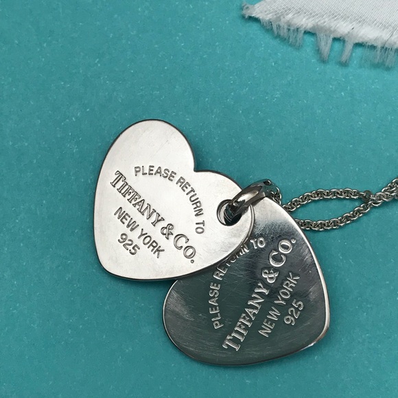Retired Large Tiffany RTT double heart tag - Picture 13 of 15